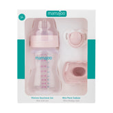 mamajoo Mini set cadou roz pudrat, Biberon 250ml, Suzeta si cutie de depozitare, 3 buc
