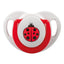 mamajoo Suzeta cu design ortodontic din silicon si cutie de depozitare, Buburuza & cutie rosie 6m+, 1 buc