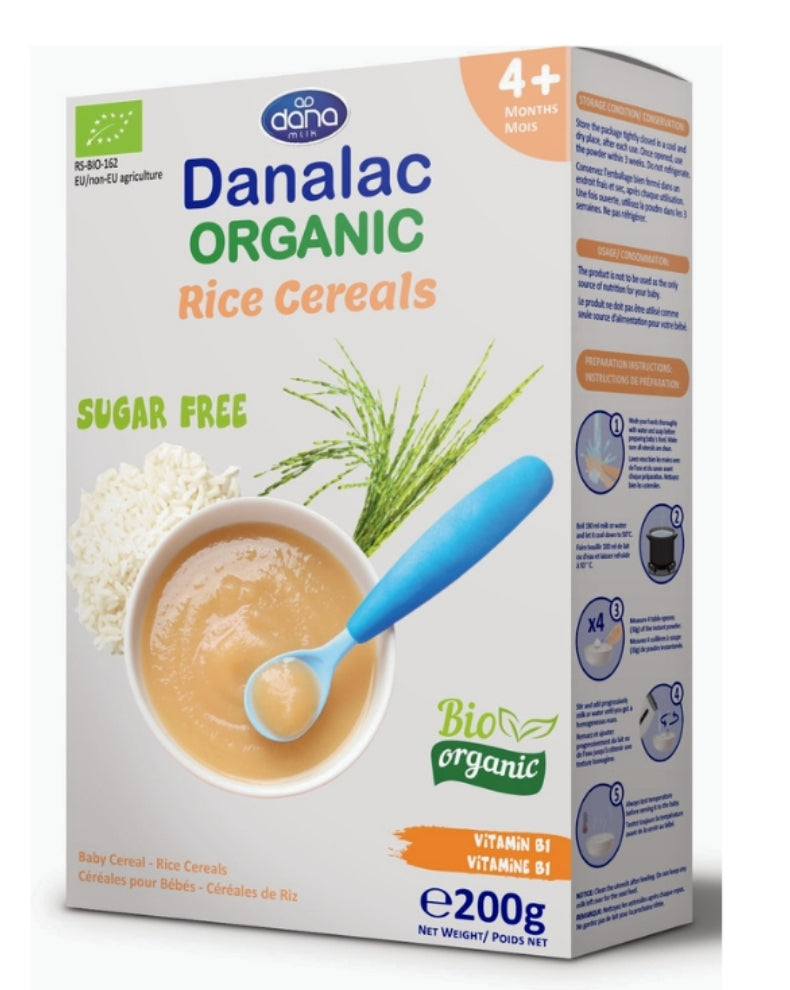 Danalac Eco Cereale Orez 4 m+, 200g, fara zahar