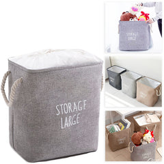 Cos de rufe pliabil, WAYA, Bumbac canvas, 18 l, Gri