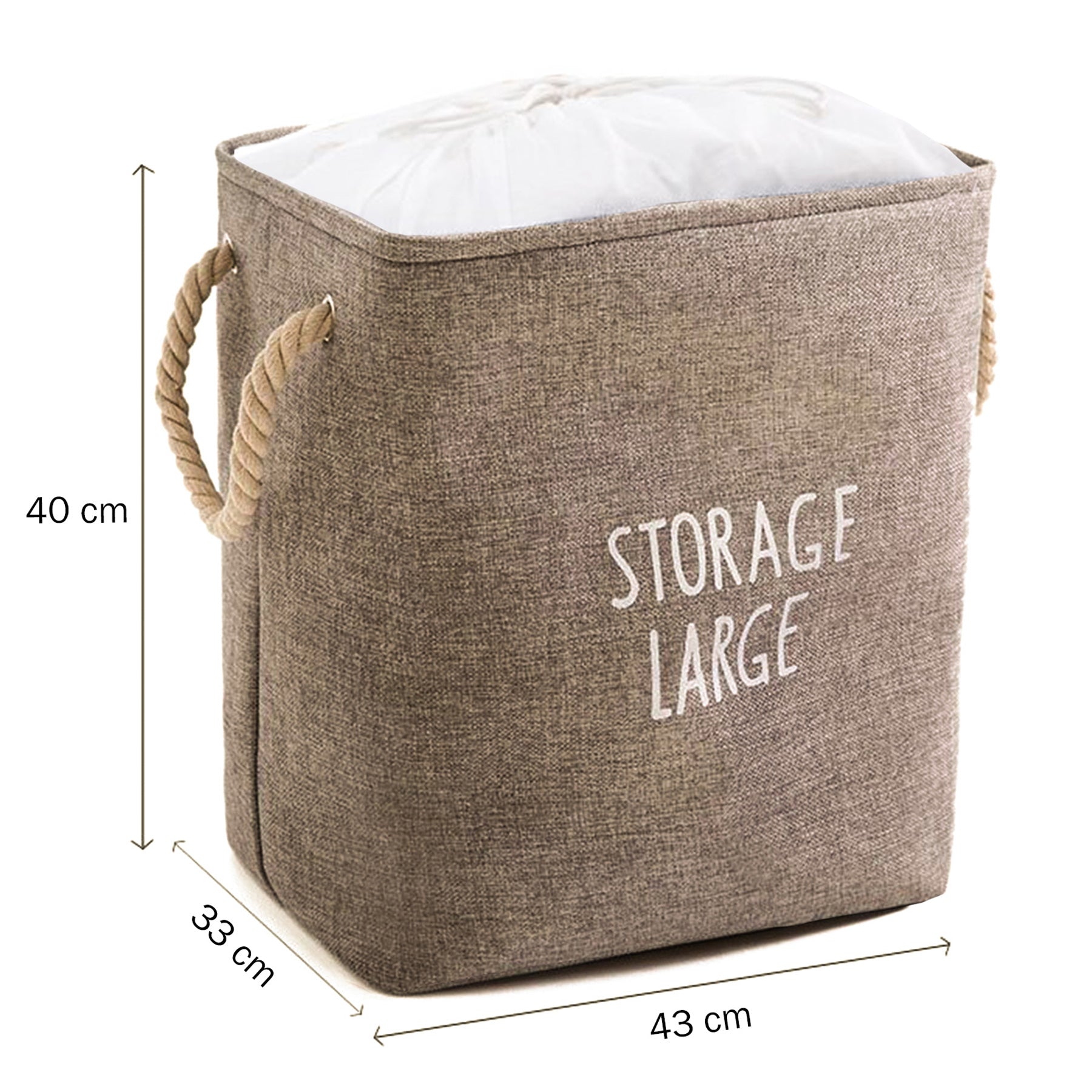 Cos de rufe pliabil, WAYA, Bumbac canvas, 18 l, Maro