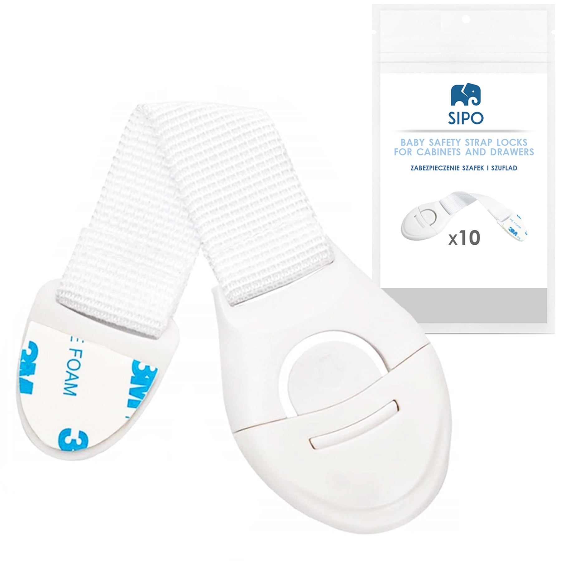 SIPO Curea incuietoare textil pt. dulapuri si sertare x 10 buc - SBS-216 Imagine secundară a produsului