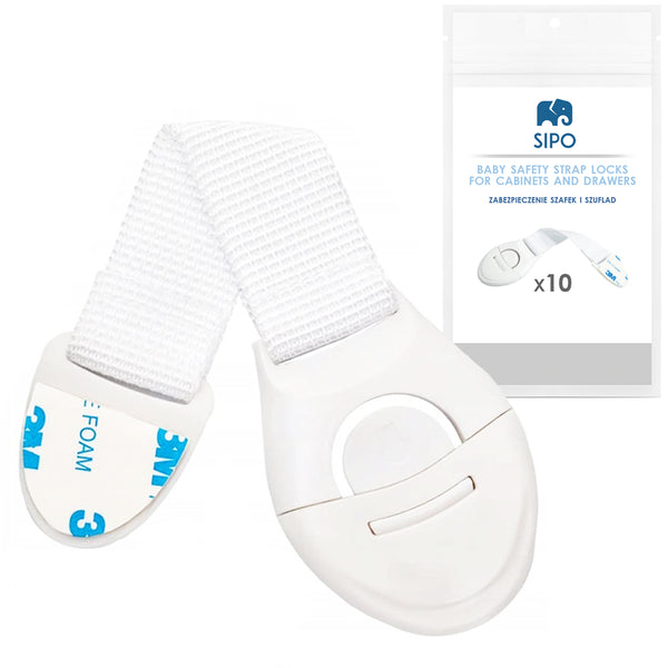 SIPO Curea incuietoare textil pt. dulapuri si sertare x 10 buc - SBS-216