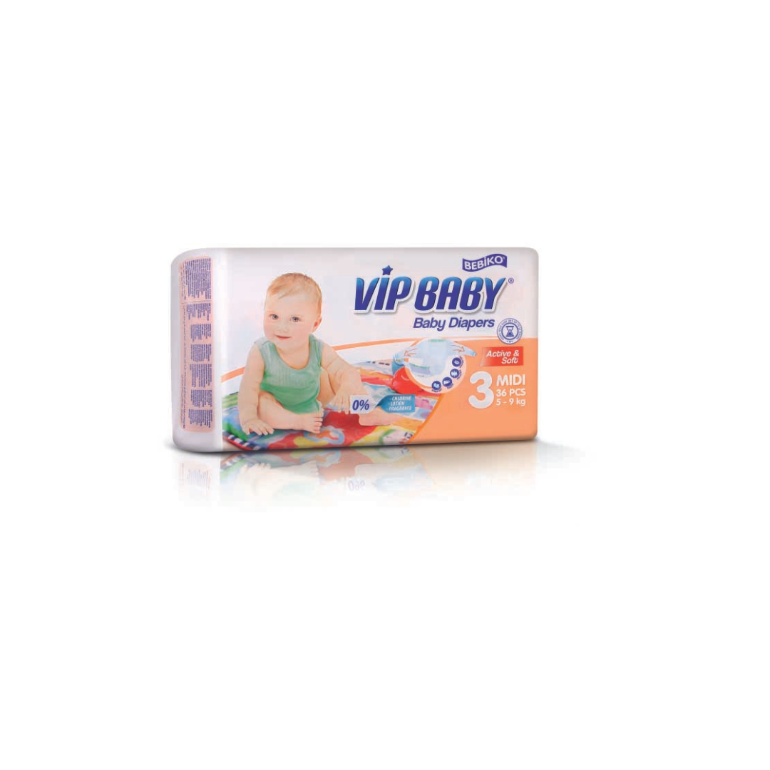 Vip Baby scutece copii Midi 5-9kg (36 buc) Imagine principală a produsului