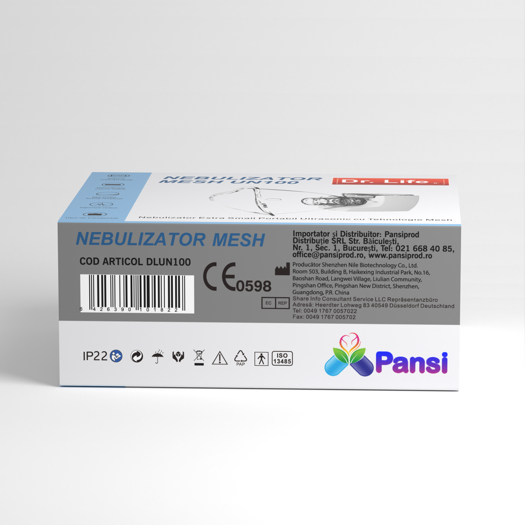 Dr. Life Nebulizator Extra Small Portabil Ultrasonic cu Tehnologie Mesh