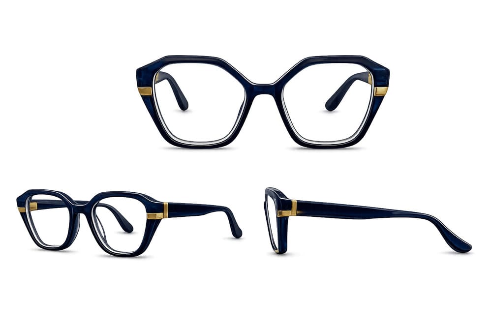 Ochelari pentru claritate la citit hexagon Narcis Style - Bleu