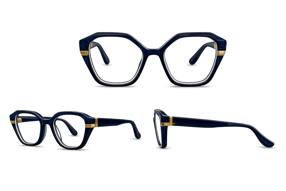 Ochelari pentru claritate la citit hexagon Narcis Style - Negru Imagine secundară a produsului