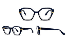 Ochelari pentru claritate la citit hexagon Narcis Style - Bleu