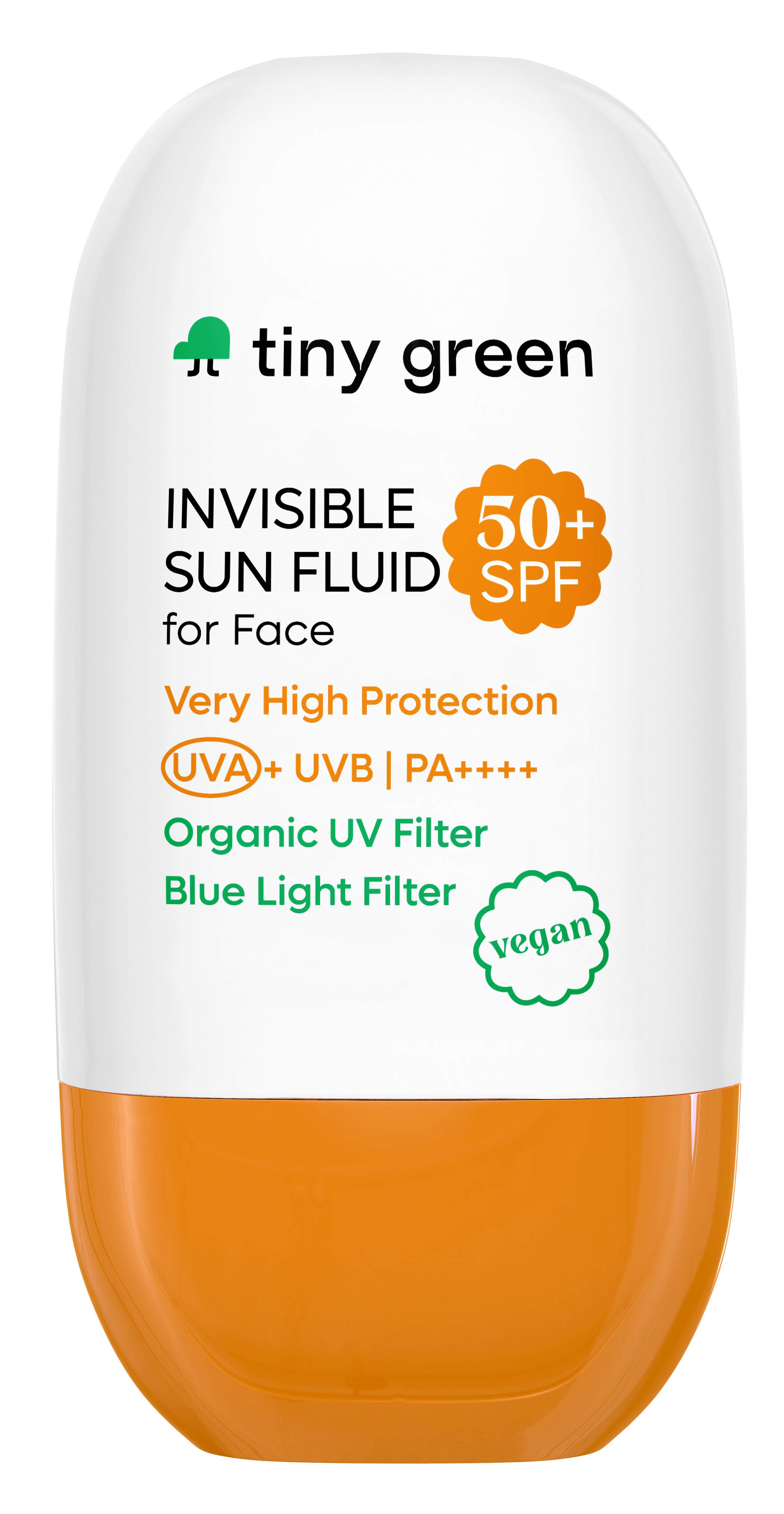 Tiny Green crema fluidă solară, invizibila 50+ SPF, vegană 50 ml Imagine principală a produsului