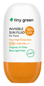 Tiny Green crema fluidă solară, invizibila 50+ SPF, vegană 50 ml