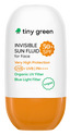 Tiny Green crema fluidă solară, invizibila 50+ SPF, vegană 50 ml