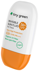 Tiny Green crema fluidă solară, invizibila 50+ SPF, vegană 50 ml