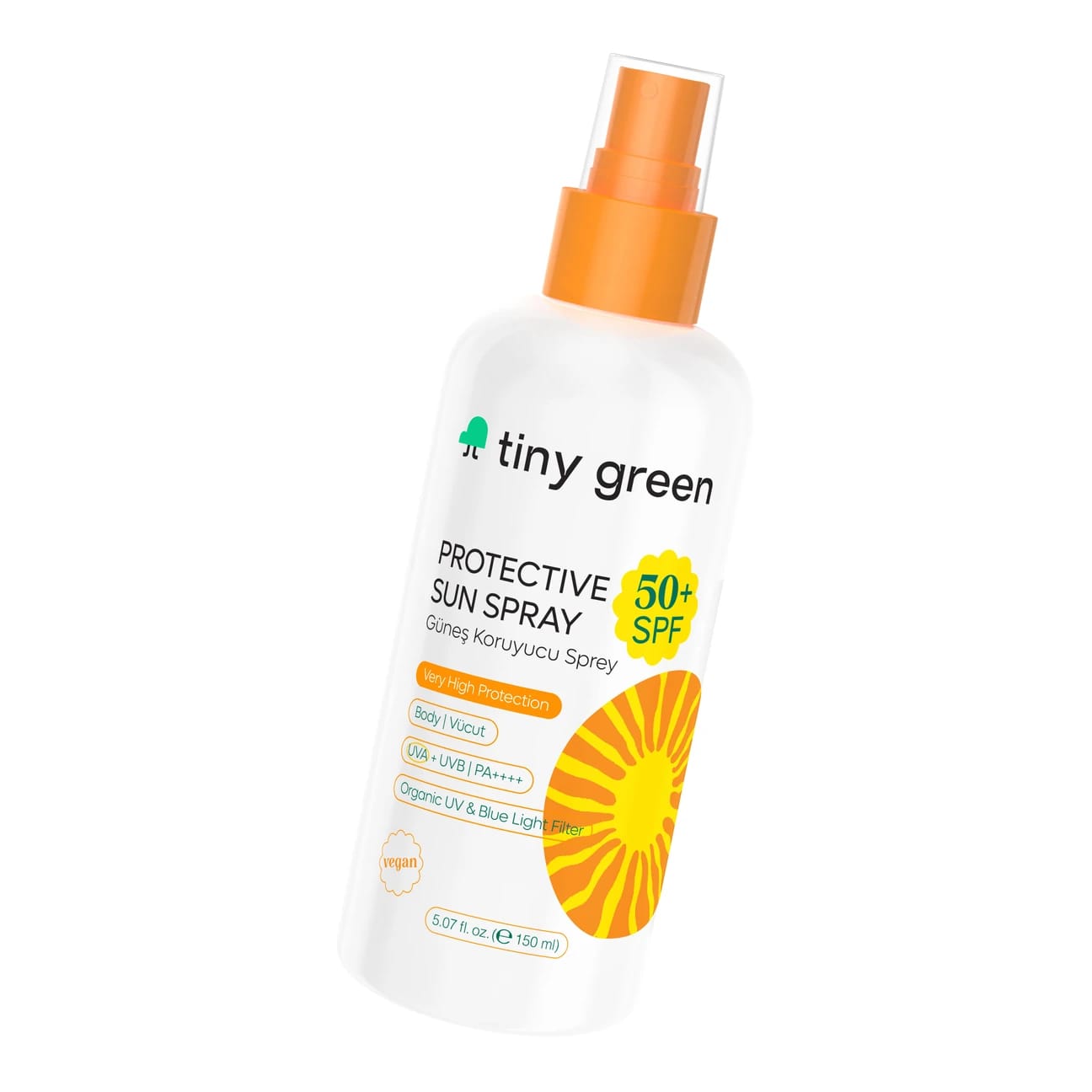 Tiny Green Spray de protecție solară 50+ SPF, vegană, 150 ml Imagine secundară a produsului