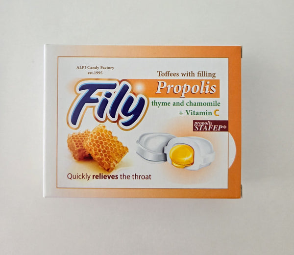 ALPI FILY PROPOLIS Bomboane umplute cu extract de propolis si vitamina C, 70 g