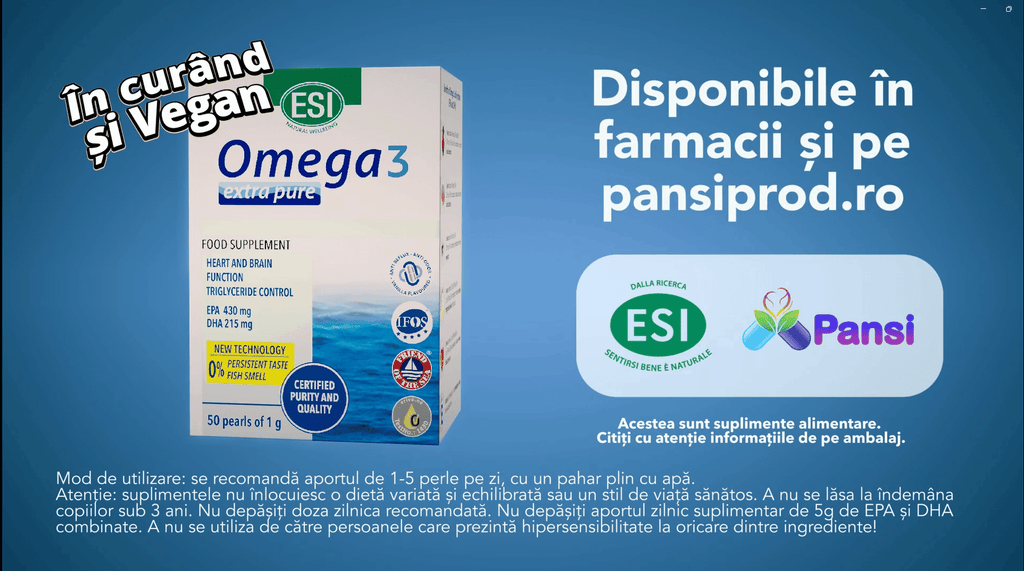 ESI Omega 3-6-7-9 Vegan x 120 capsule gelatinoase moi (perle)
