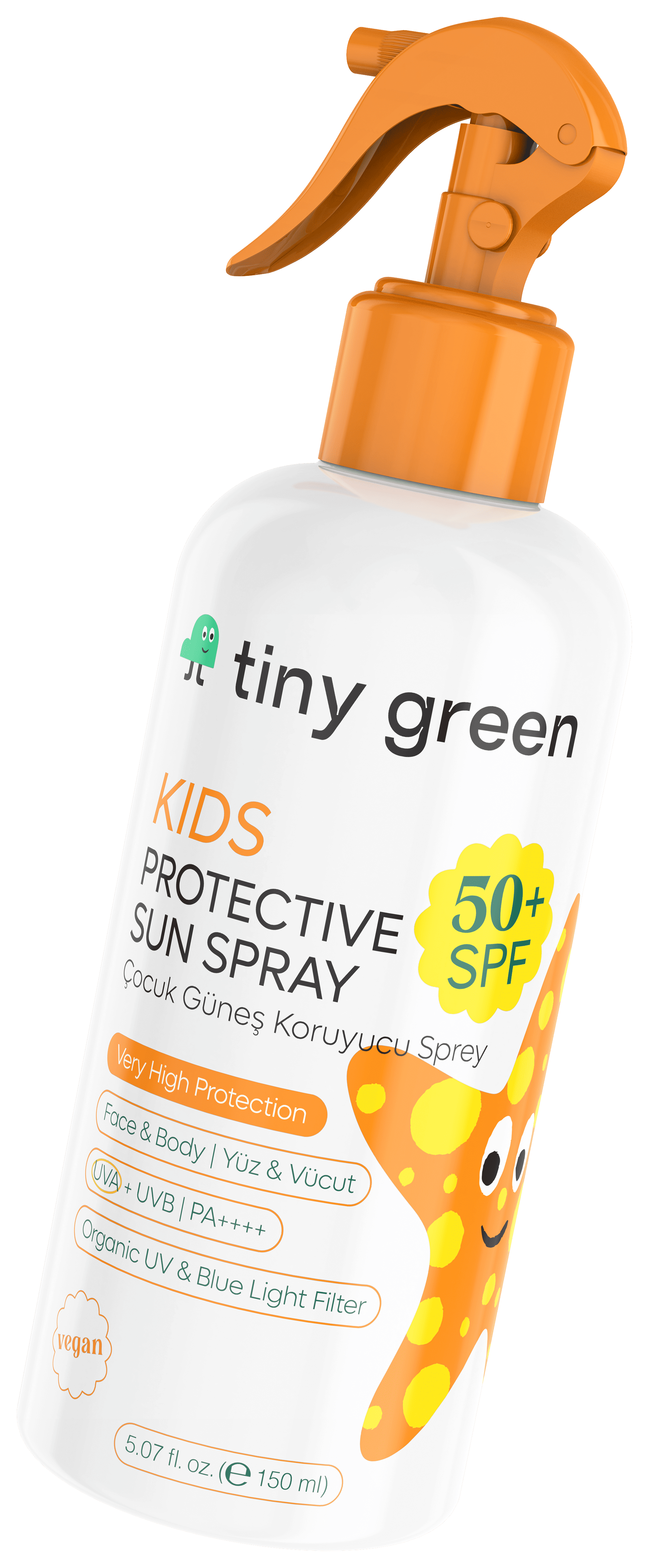 Tiny Green Spray de protecție solară pentru copii, 50+ SPF, vegană, 150 ml Imagine secundară a produsului