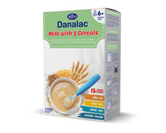 Danalac Cereale 5 Cereale, cu lapte, 6 m+, 250g