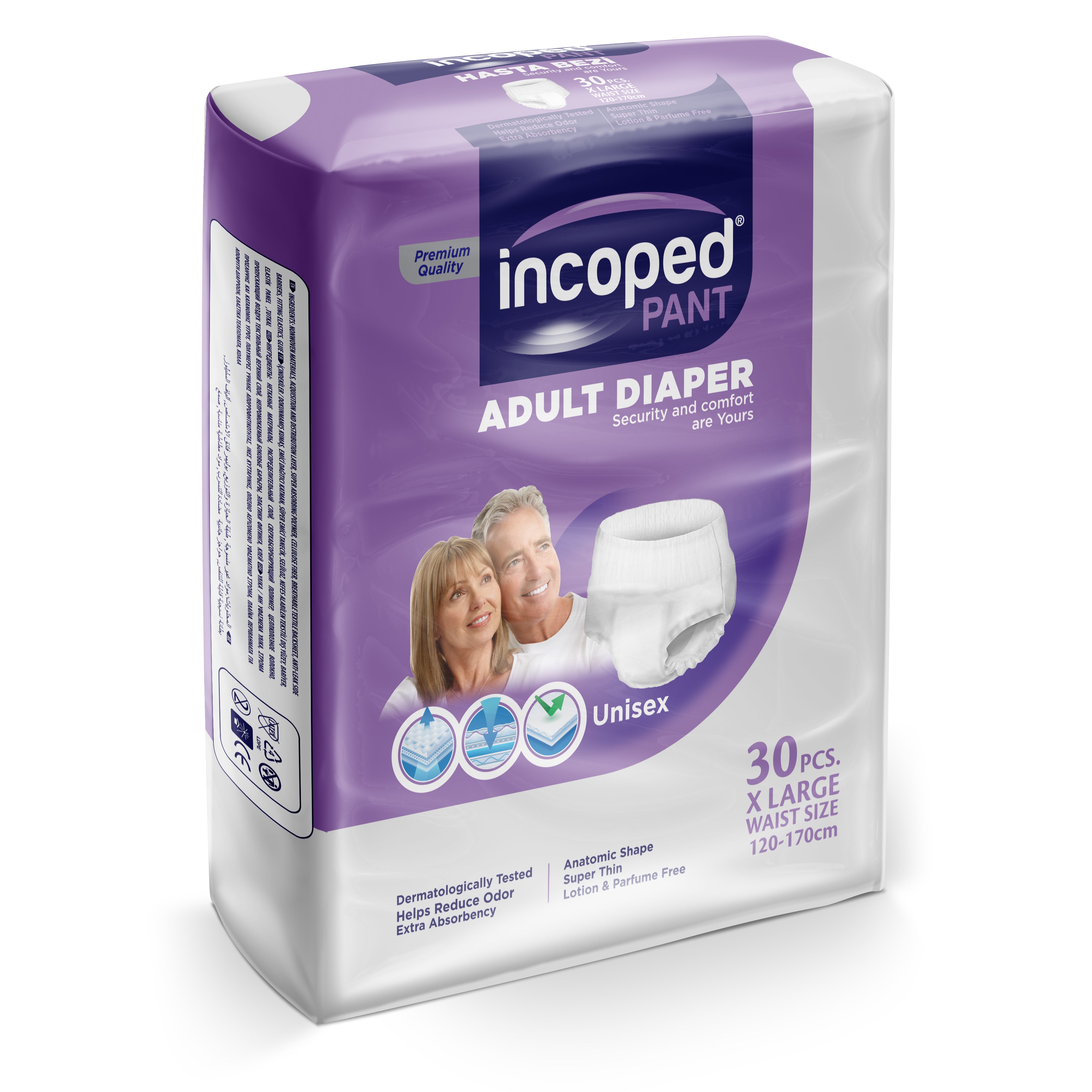 Incoped Chilot Scutece adulti incontinenta XL (30 buc) Imagine principală a produsului