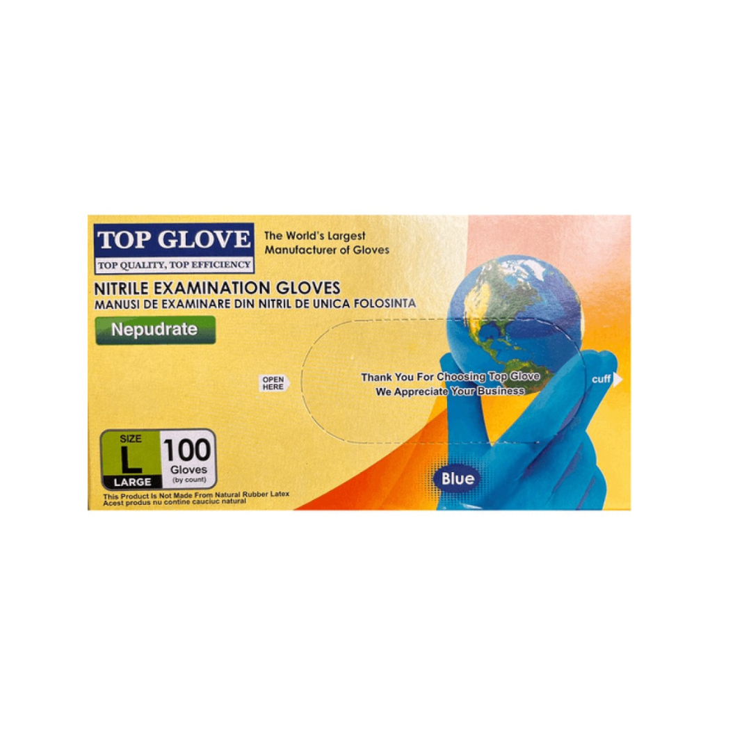 Top Glove Manusi examinare L nitril albastru nepudrate Imagine principală a produsului