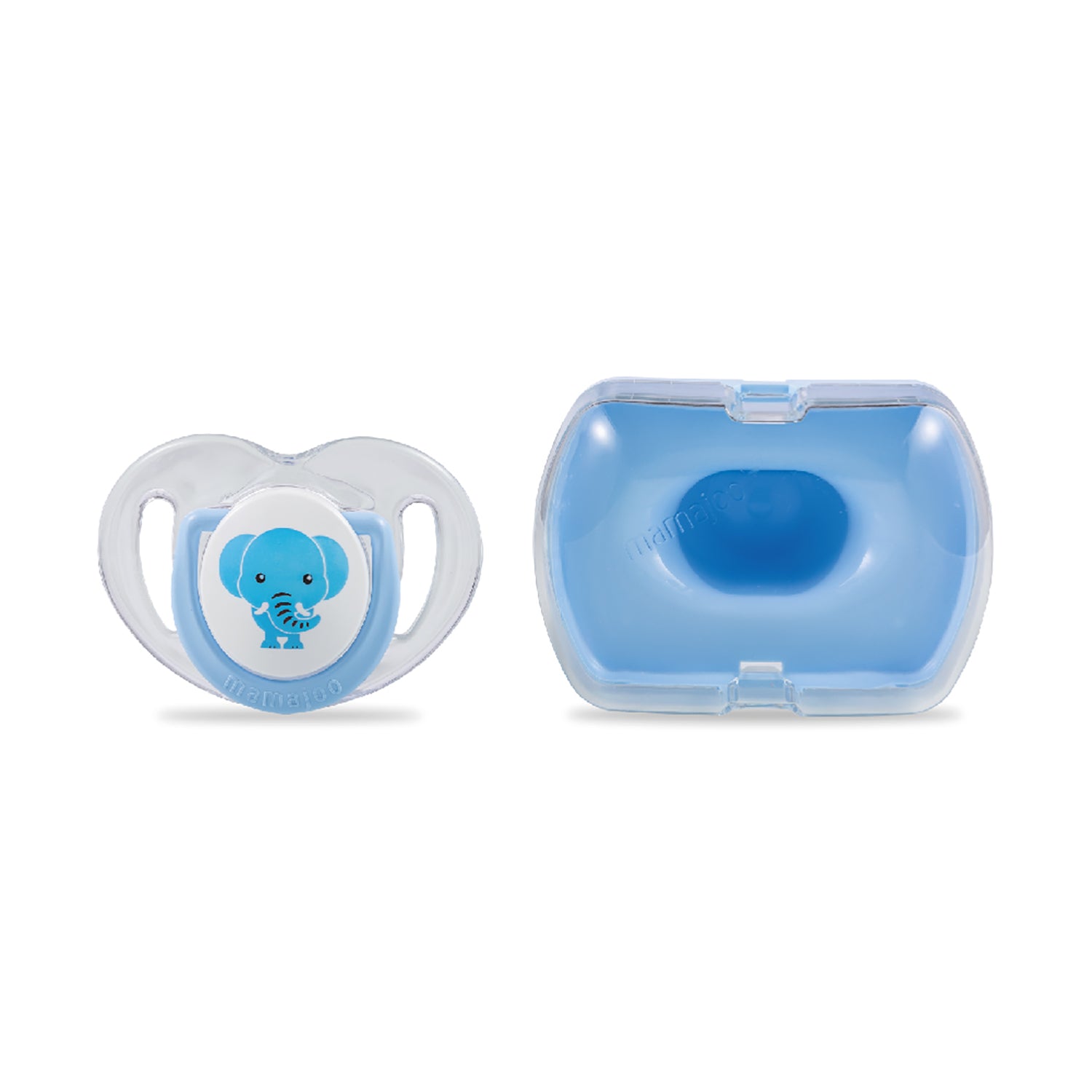 mamajoo Suzeta ortodontica din silicon si cutie de depozitare, Elefant - 6 luni Imagine principală a produsului