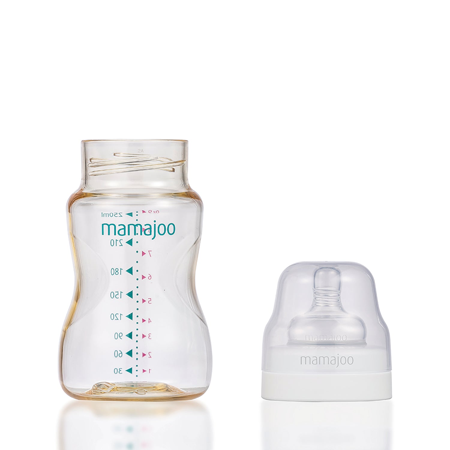 mamajoo Biberon Gold 250 ml & tetina silicon anti-colici nr.2 - M