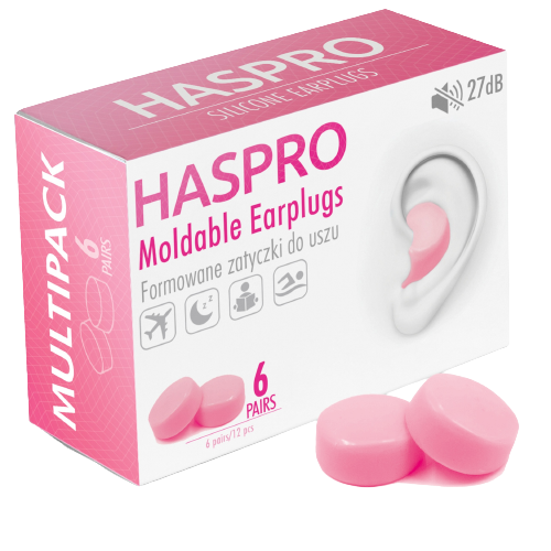 Haspro Set 12 dopuri de urechi, Silicon, Reutilizabil, Hipoalergic - roz