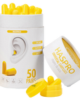 Haspro Set 50 perechi dopuri de urechi, TUBE50, galben