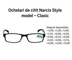 Ochelari de citit clasici Narcis Style dioptrii disponibile de la +1,00 la +5,00