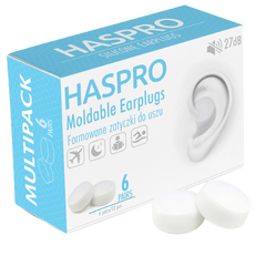 Haspro Set 12 dopuri de urechi, Silicon, Reutilizabil, Hipoalergic – alb