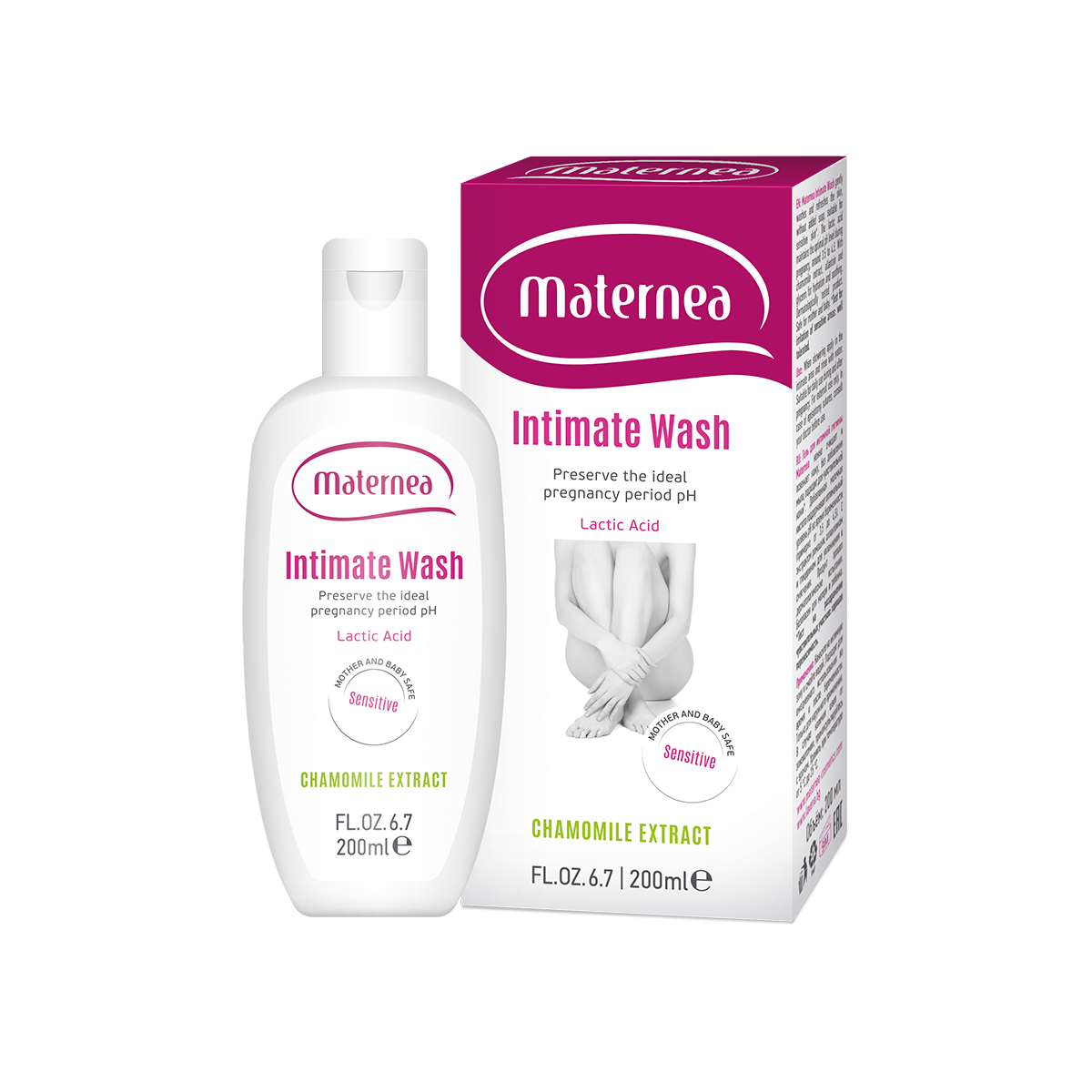 Maternea Gel pentru spalare intima cu acid lactic - Chamomile Extract, 200ml