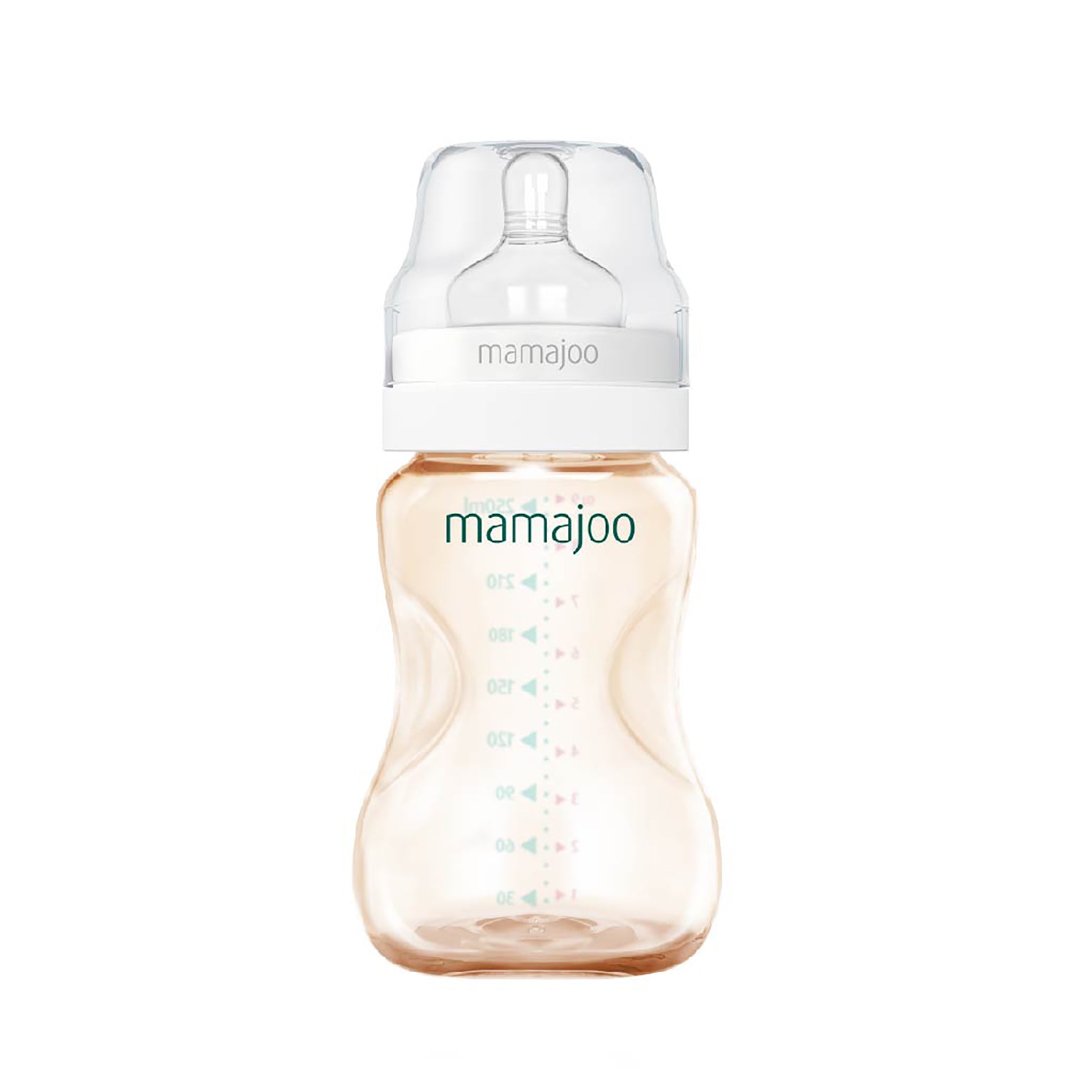 mamajoo Biberon Gold 250 ml & tetina silicon anti-colici nr.2 - M Imagine principală a produsului