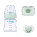 mamajoo Mini set cadou verde praf, Biberon 150ml, Suzeta si cutie de depozitare