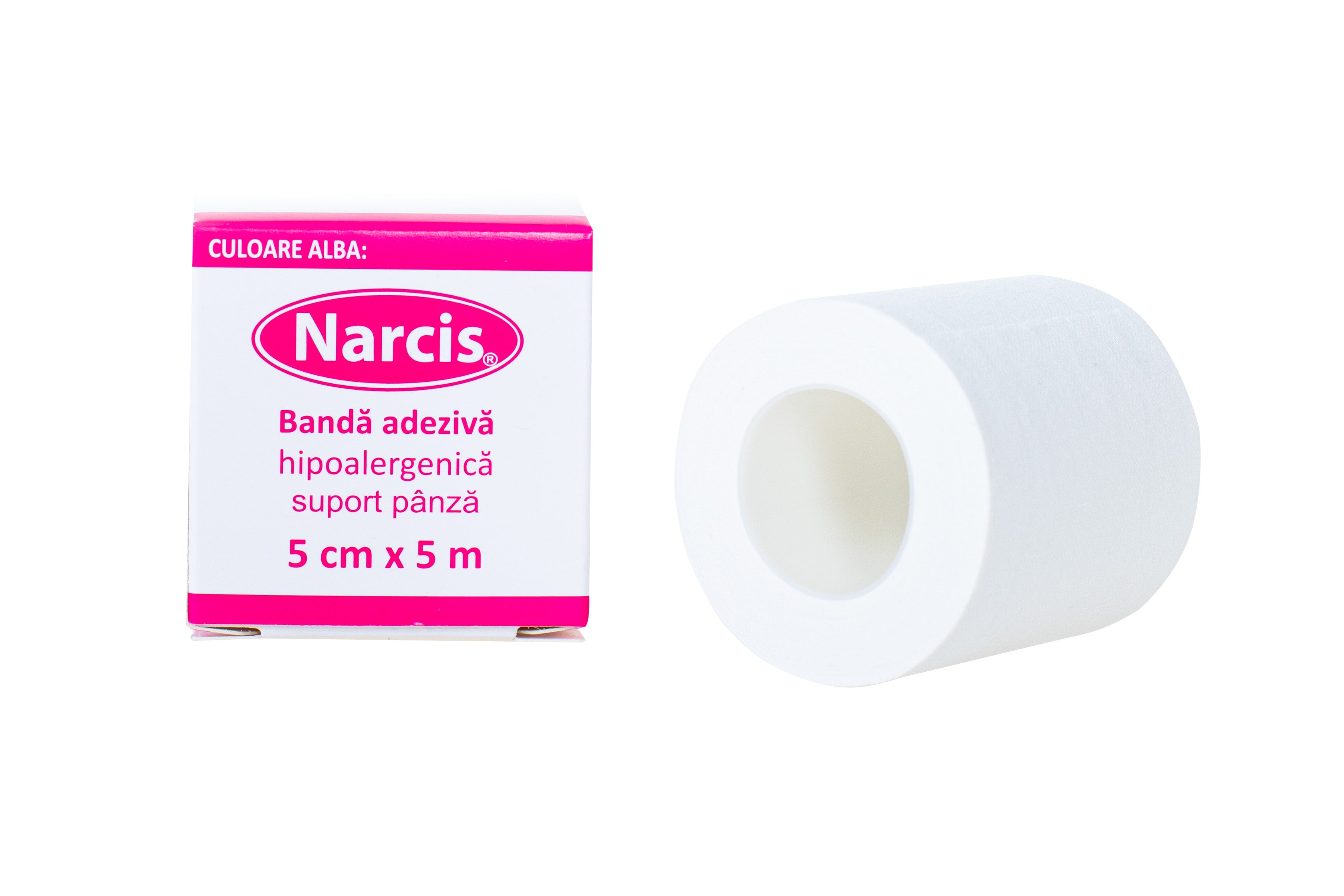 Narcis banda adeziva suport textil 5cm*5m, alba Imagine principală a produsului