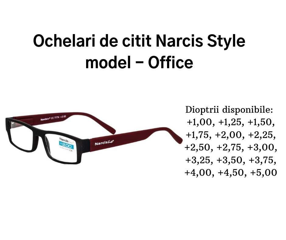 Ochelari de citit office Narcis style dioptrii disponibile de la +1,00 la +5,00 Imagine principală a produsului