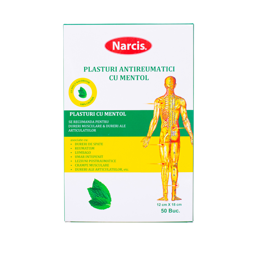 Plasturi antireumatici 12*18cm mentol (5 buc / amb.) Imagine principală a produsului