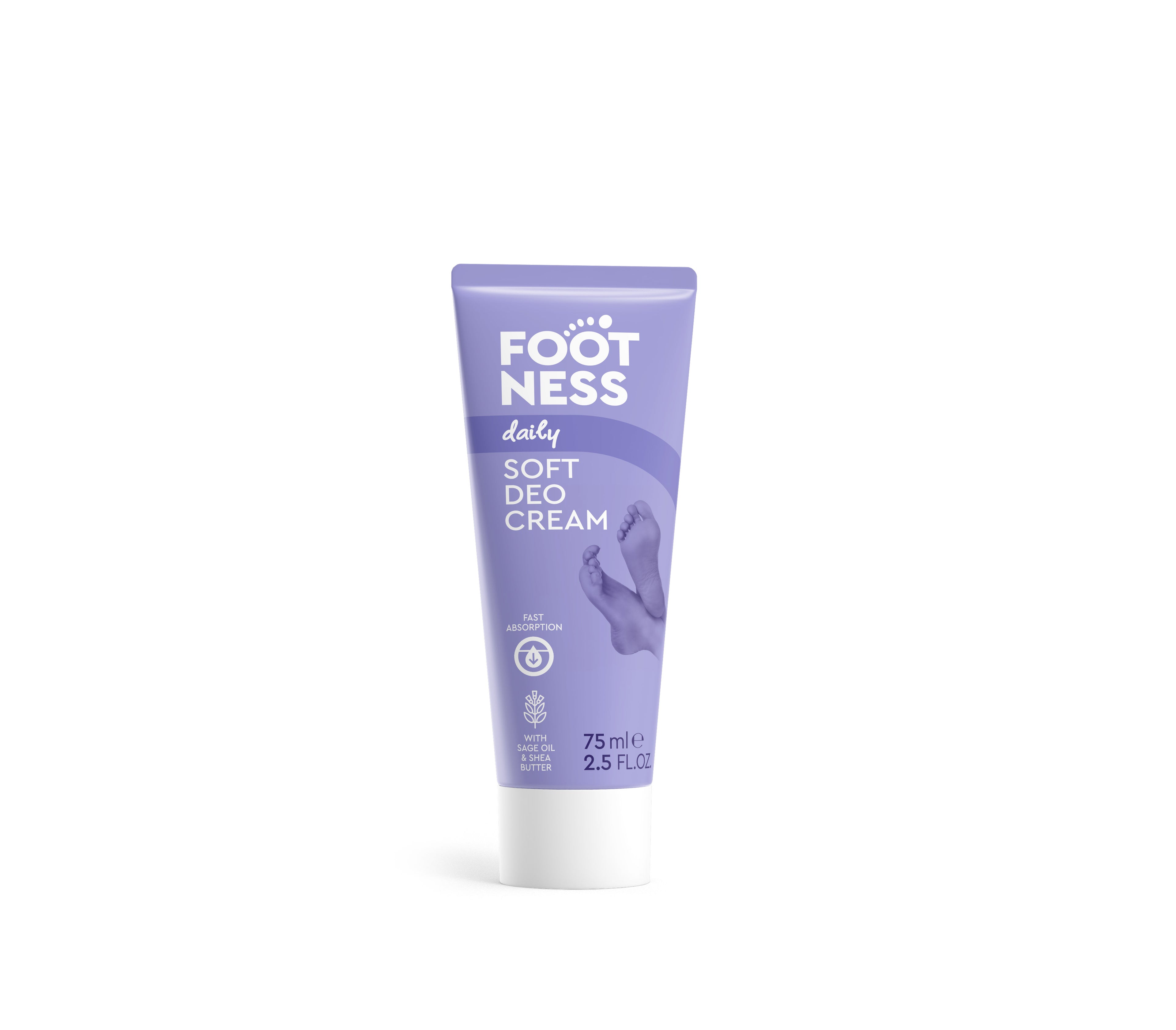 Crema dezodorizanta delicata 3 in 1 FOOTNESS, 75ml