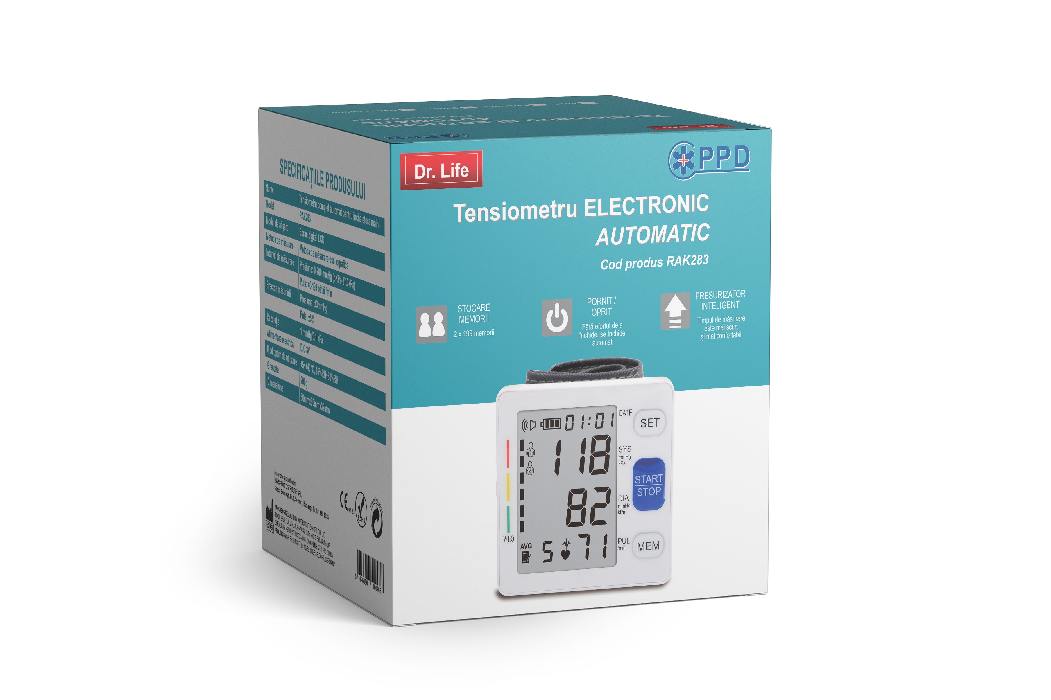 Dr. Life Tensiometru automat de incheietura RAK-283 Imagine secundară a produsului