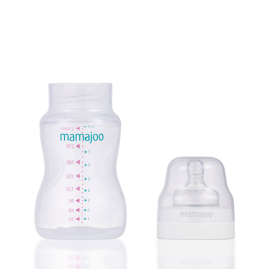 mamajoo Biberon mamajoo Silver 250ml & tetina anti-colici nr.2 /M, 1 bucata