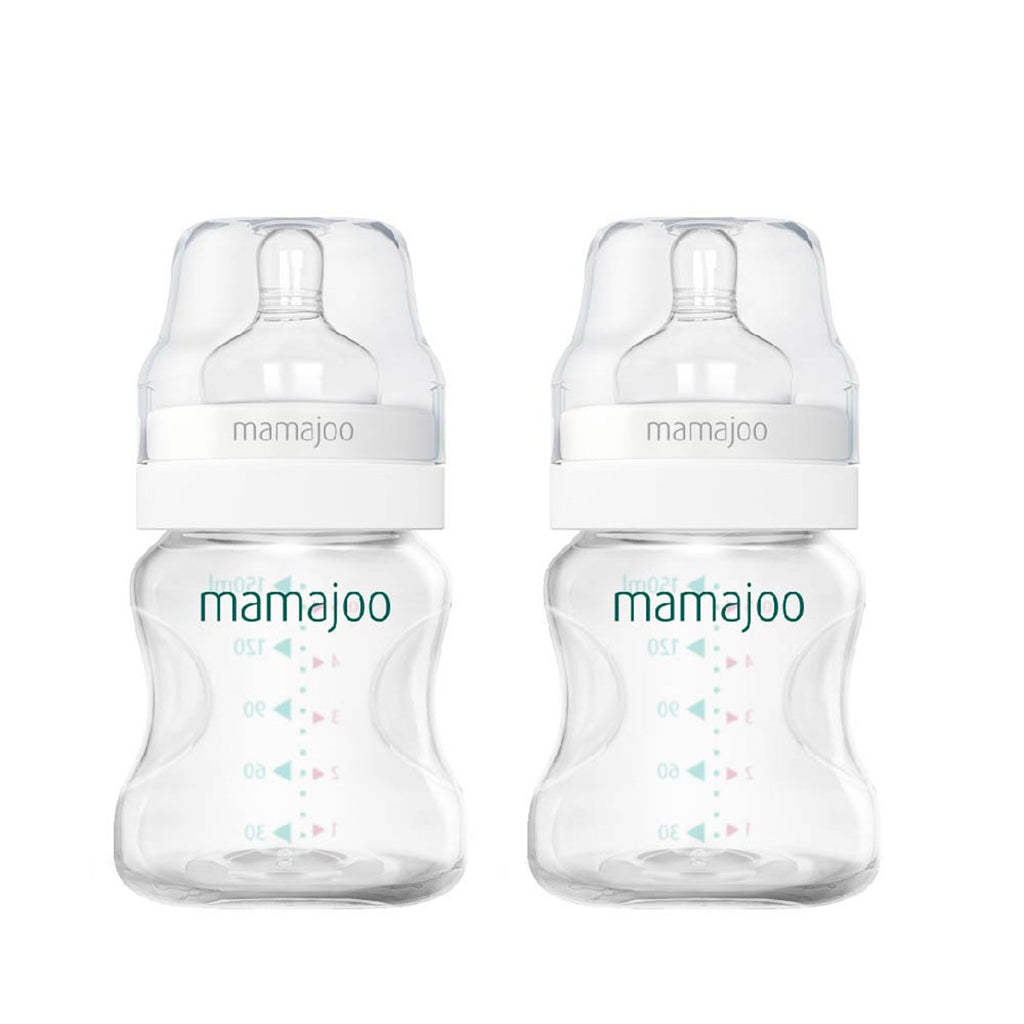 mamajoo Pachet x 2 Biberoane Silver 150ml & tetina anti-colici nr.1 /S, 2 buc