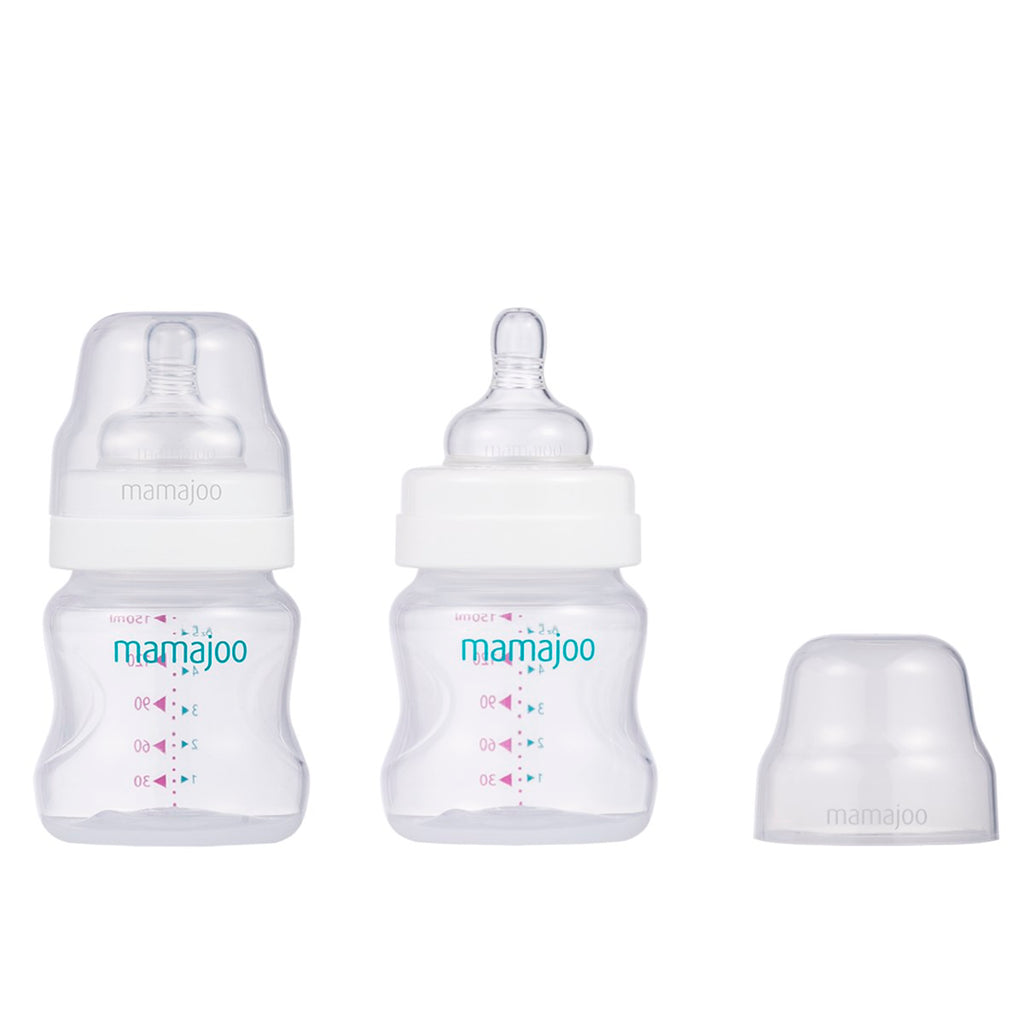mamajoo Pachet x 2 Biberoane Silver 150ml & tetina anti-colici nr.1 /S, 2 buc