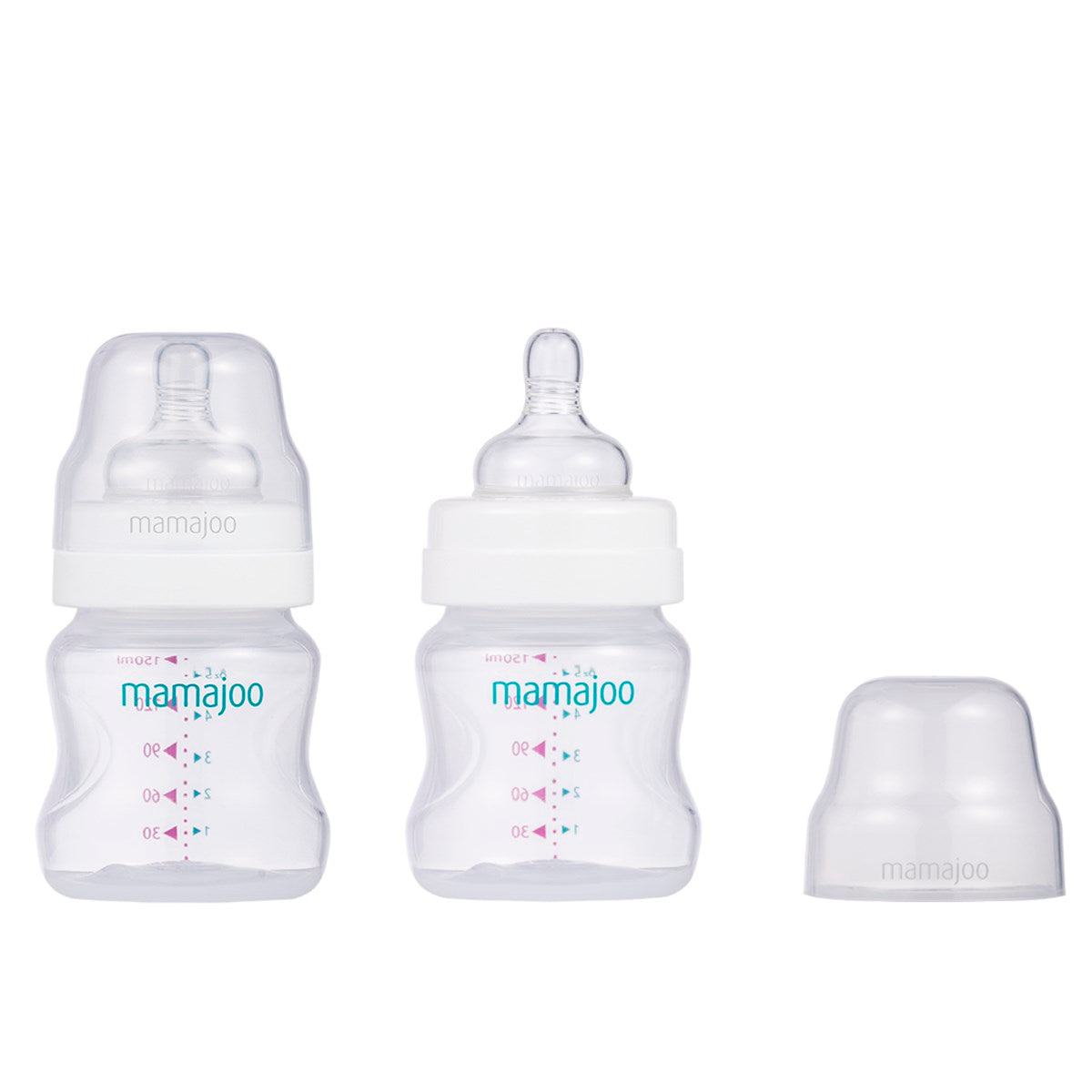 mamajoo Pachet x 2 Biberoane Silver 150ml & tetina anti-colici nr.1 /S, 2 buc