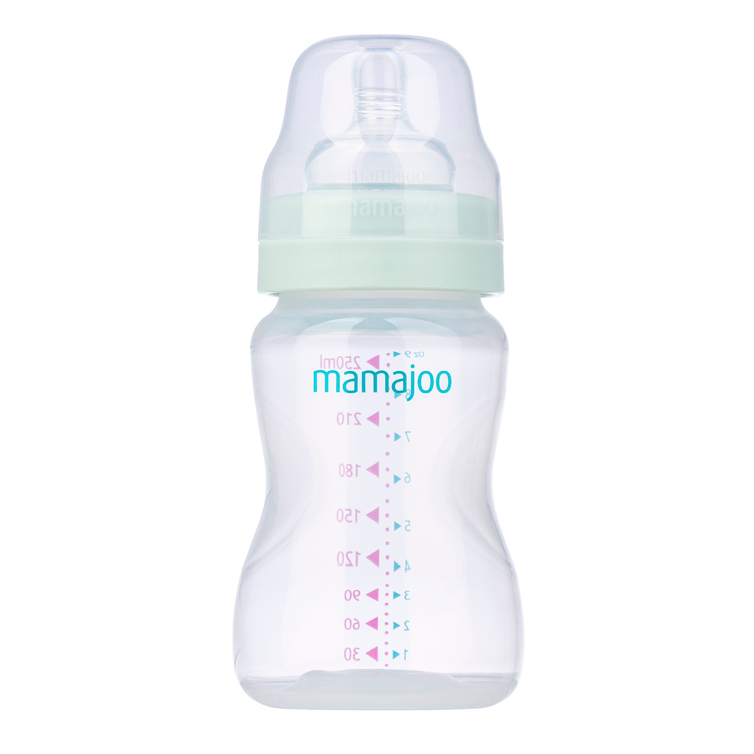 mamajoo Mini set cadou verde praf, Biberon 250ml, Suzeta si cutie de depozitare, 3 buc