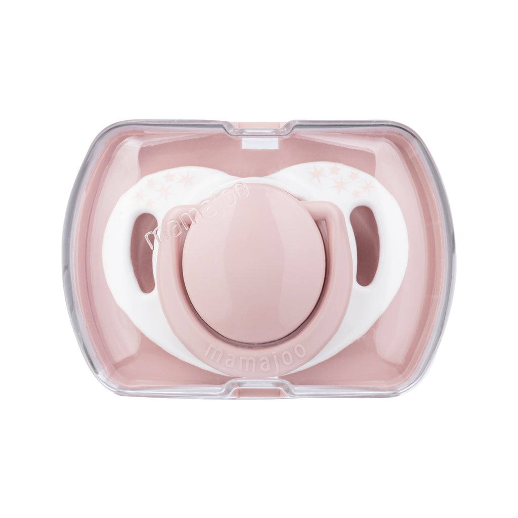 mamajoo Mini set cadou roz pudrat, Biberon 250ml, Suzeta si cutie de depozitare, 3 buc