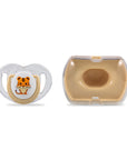 mamajoo Suzeta cu design ortodontic din silicon si cutie de depozitare, Tigru & cutie ecru 0m+, 1 buc