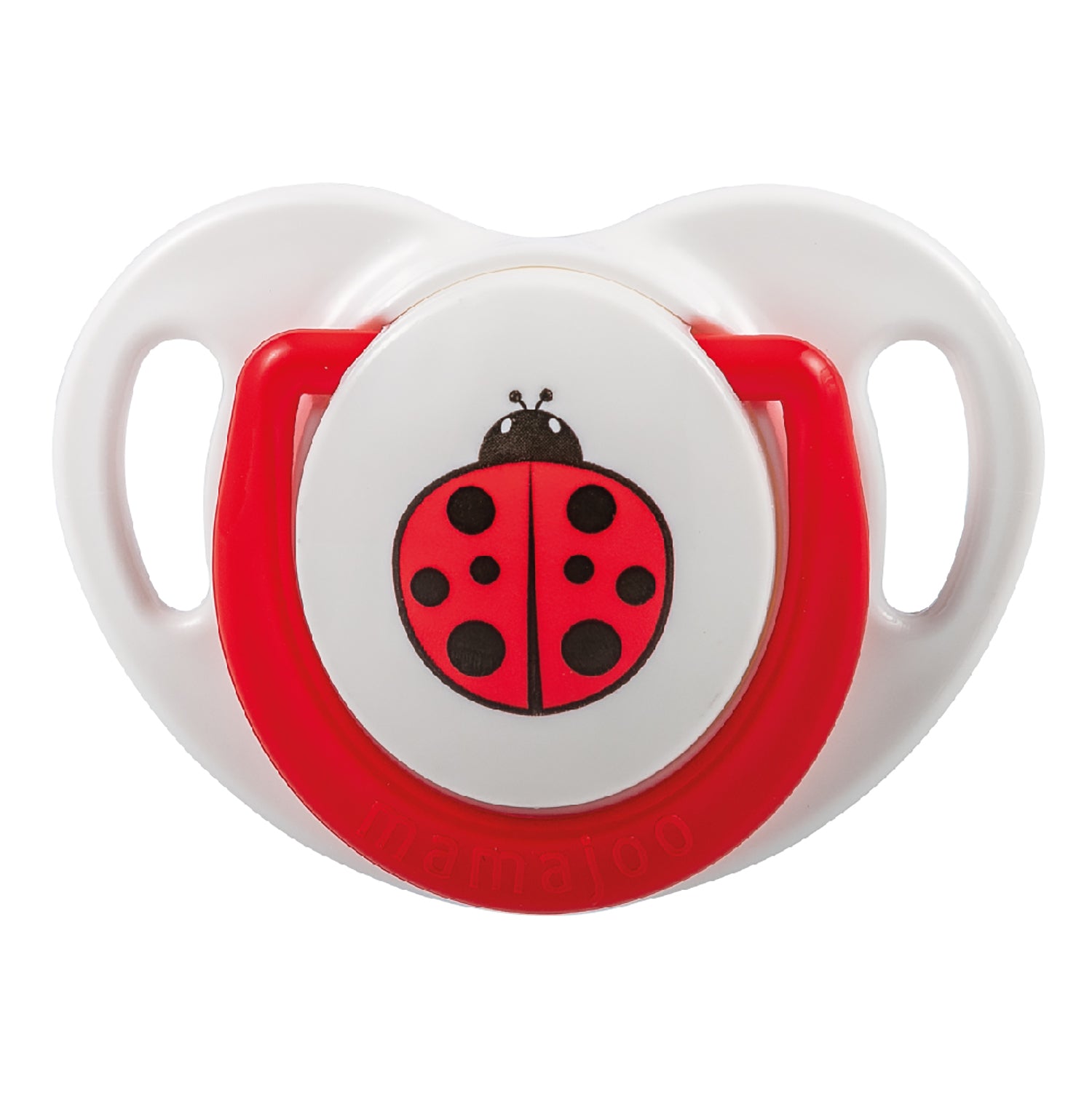 mamajoo Suzeta cu design ortodontic din silicon si cutie de depozitare, Buburuza &amp; cutie rosie 6m+, 1 buc