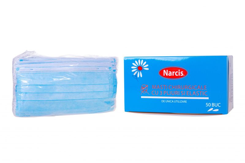 Narcis Masca chirurgicala 3 straturi, 50 buc, Narcis Imagine secundară a produsului