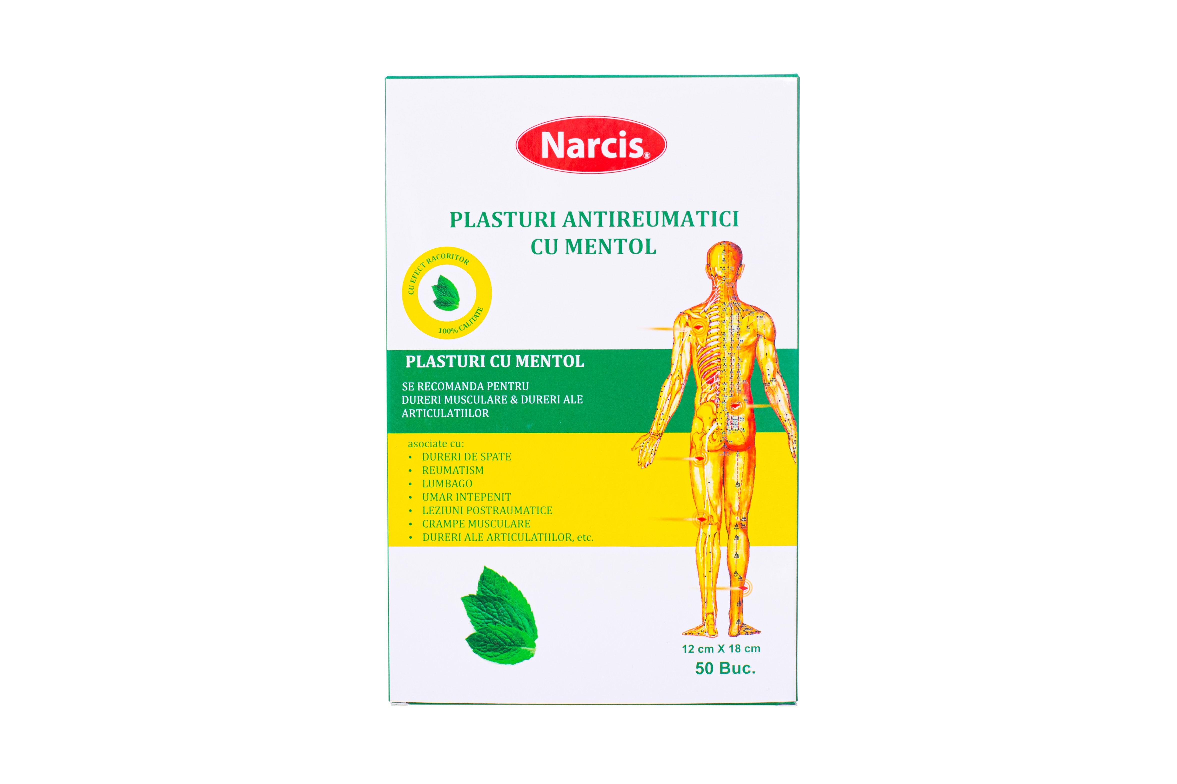 Narcis Plasturi antireumatici 12*18cm mentol (50 buc / amb.) Imagine principală a produsului