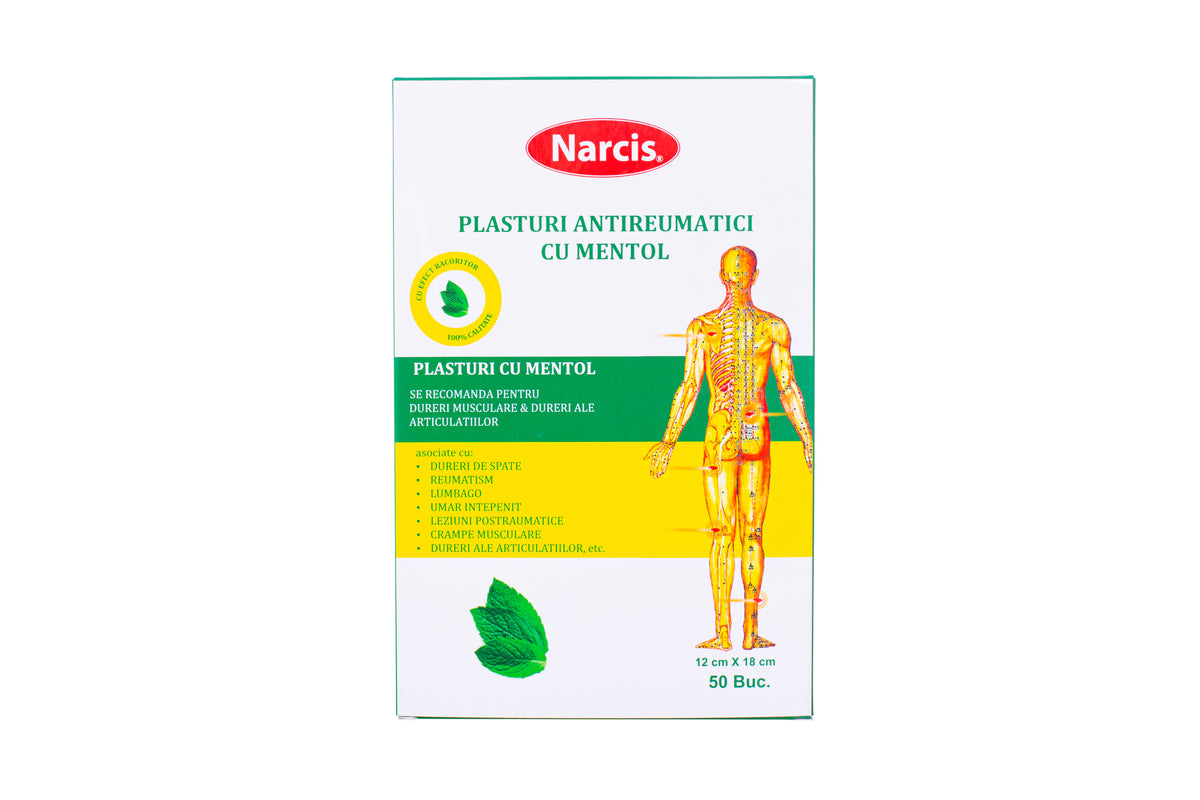Narcis Plasturi antireumatici 12*18cm mentol (50 buc / amb.)